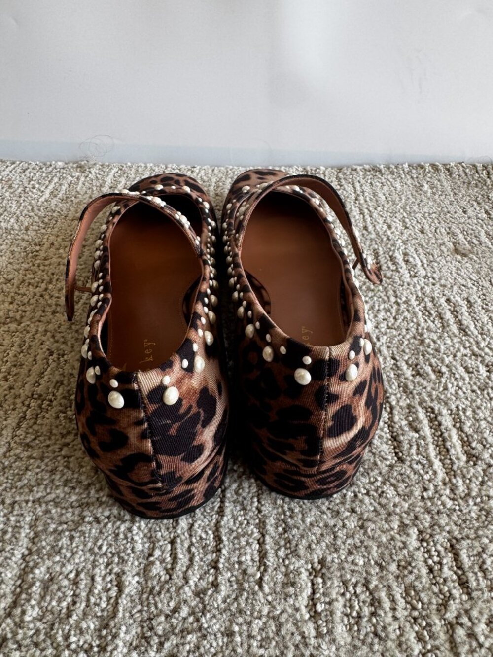 Copper Key Shoes Leopard Pearl Mary Jane Flats Size 9 NWT - Picture 3 of 9